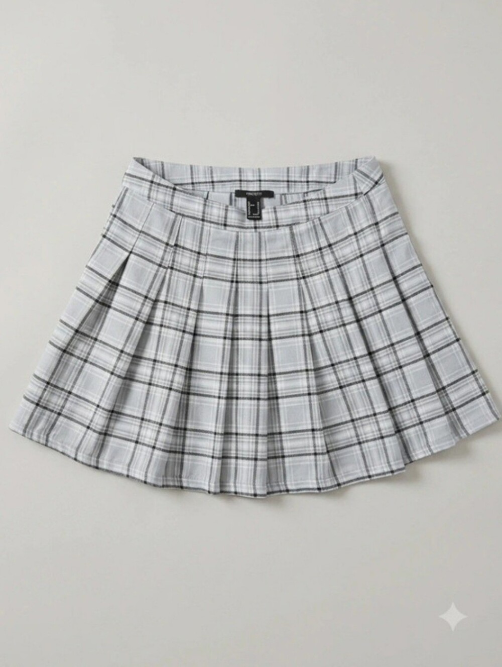 Forever 21 Grey Plaid Pleated Tennis Mini Skirt - Size Medium (M)